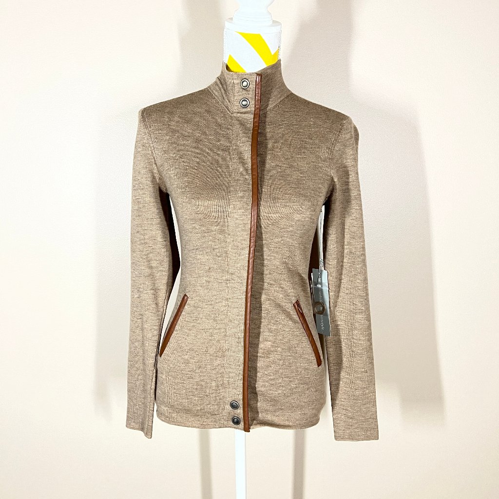 Nwt Worth Wool Blend Full Zip Cardigan Size P